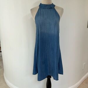 Bella Dahl Ombré Effect “Denim” Halter Dress XS